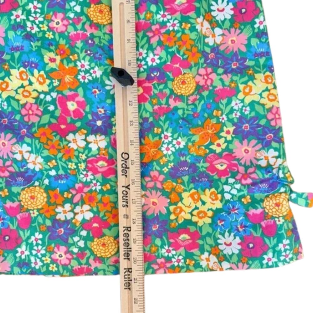 Lilly Pulitzer Green Blue Pink Floral Side Bow Mini Skirt Size 12 Golf Preppy - Picture 4 of 9